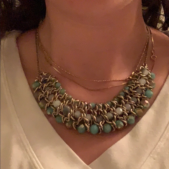 Blue bib necklace - Picture 3 of 3